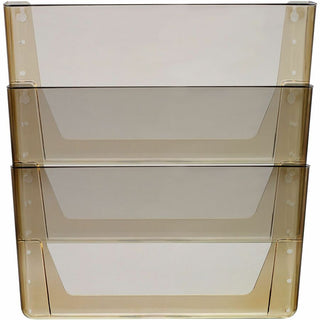 Wall File, 3 Sections, Letter Size, 13" x 4" x 14", Smoke, 3/Set