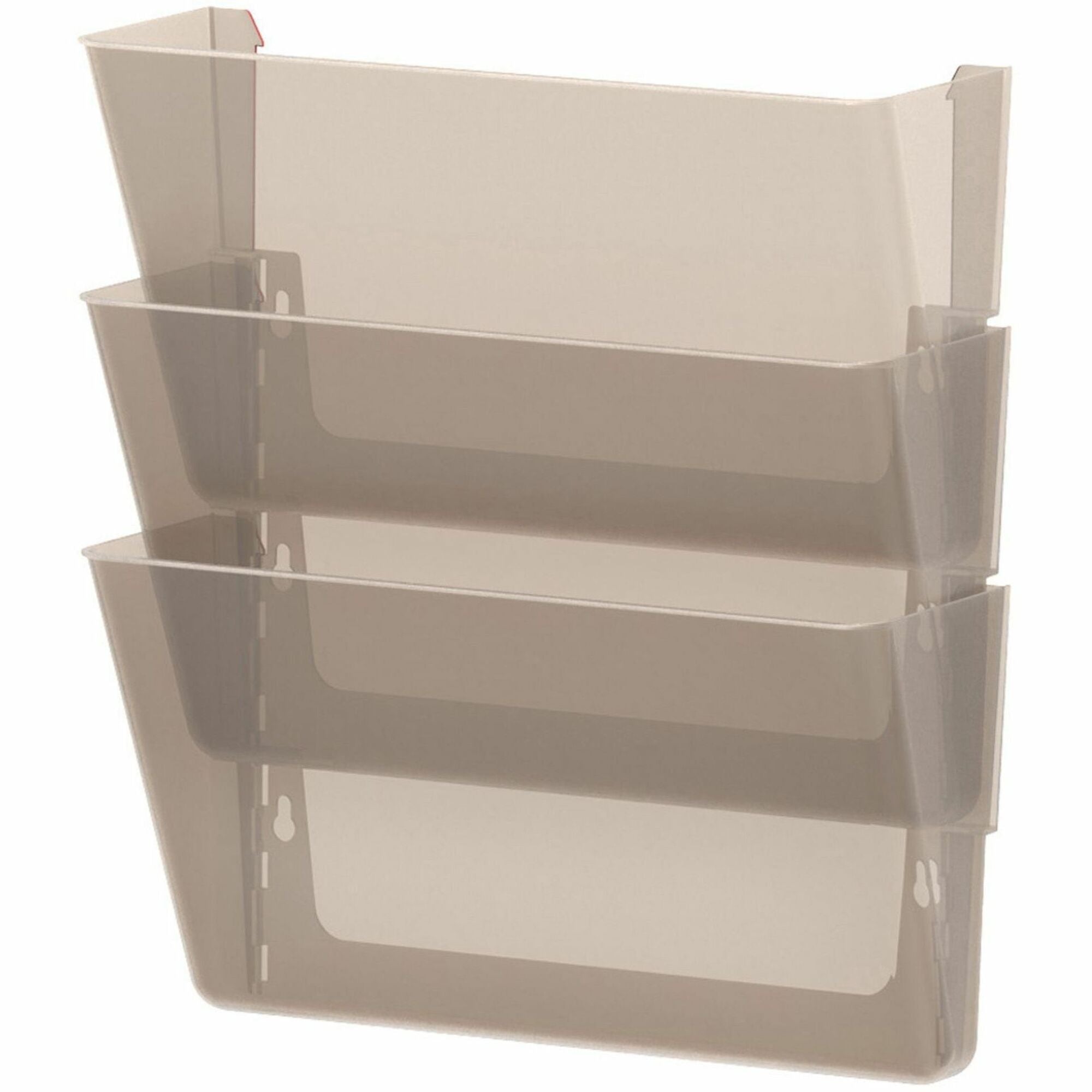 Wall File, 3 Sections, Letter Size, 13" x 4" x 14", Smoke, 3/Set