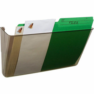 Storex Stacking Wall Pocket Set - 7" Height x 4" Width13" Length - Stackable - Smoke - Plastic - 7 / Set
