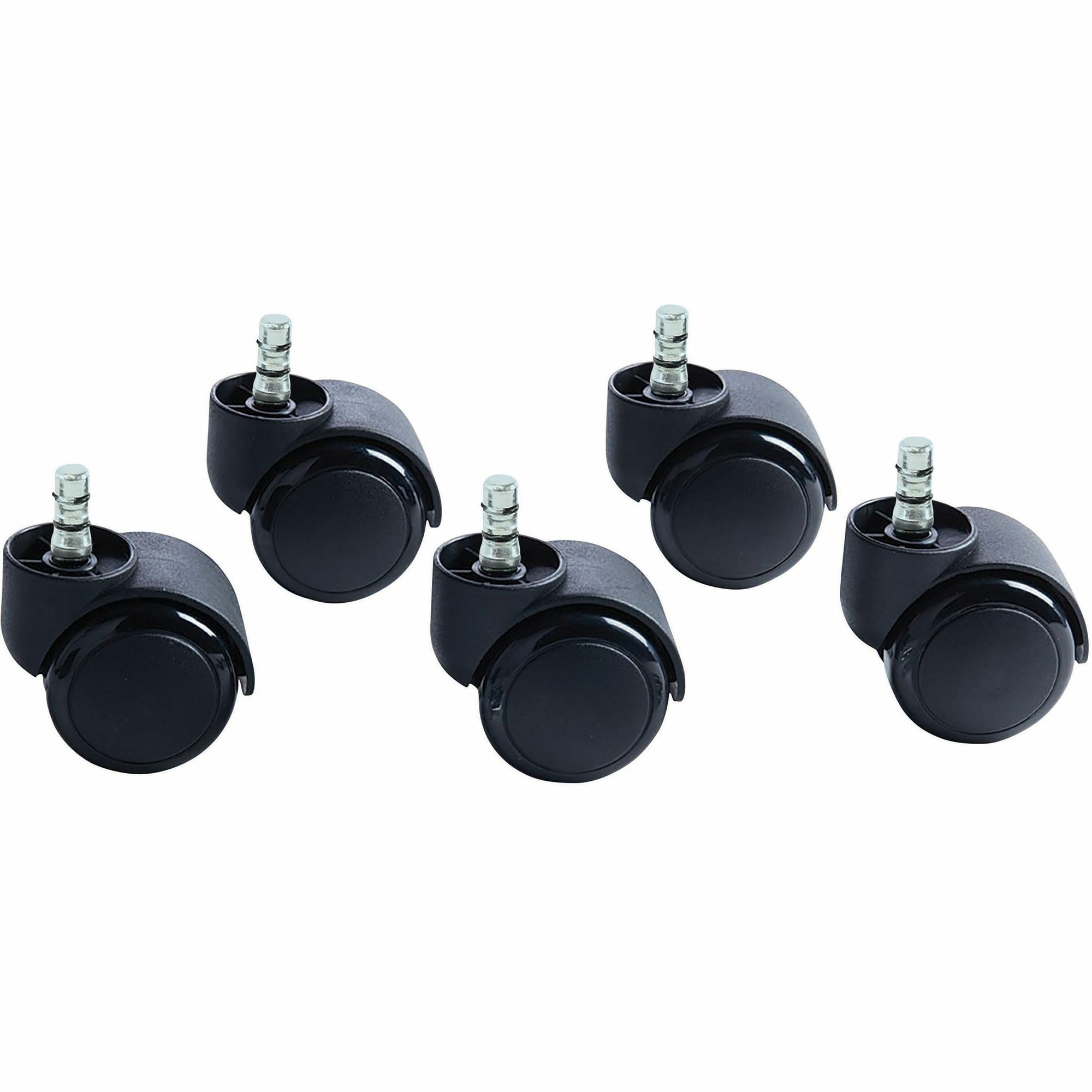 Master Caster Futura Noiseless Chair Mat Casters - 2.19" Diameter - 120 lb - Polyurethane - Matte Black - 5 / Set