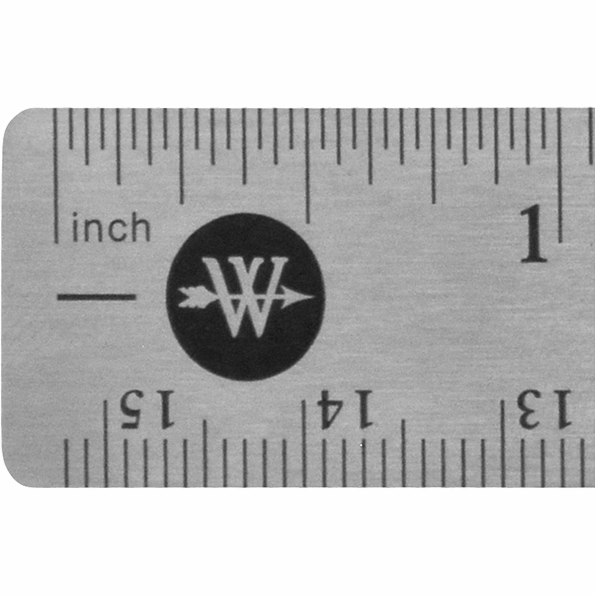 westcott-6-stainless-steel-rulers-6-length-08-width-1-16-1-32-graduations-metric-imperial-measuring-system-stainless-steel-12-box-stainless-steel_acm10414bx - 3