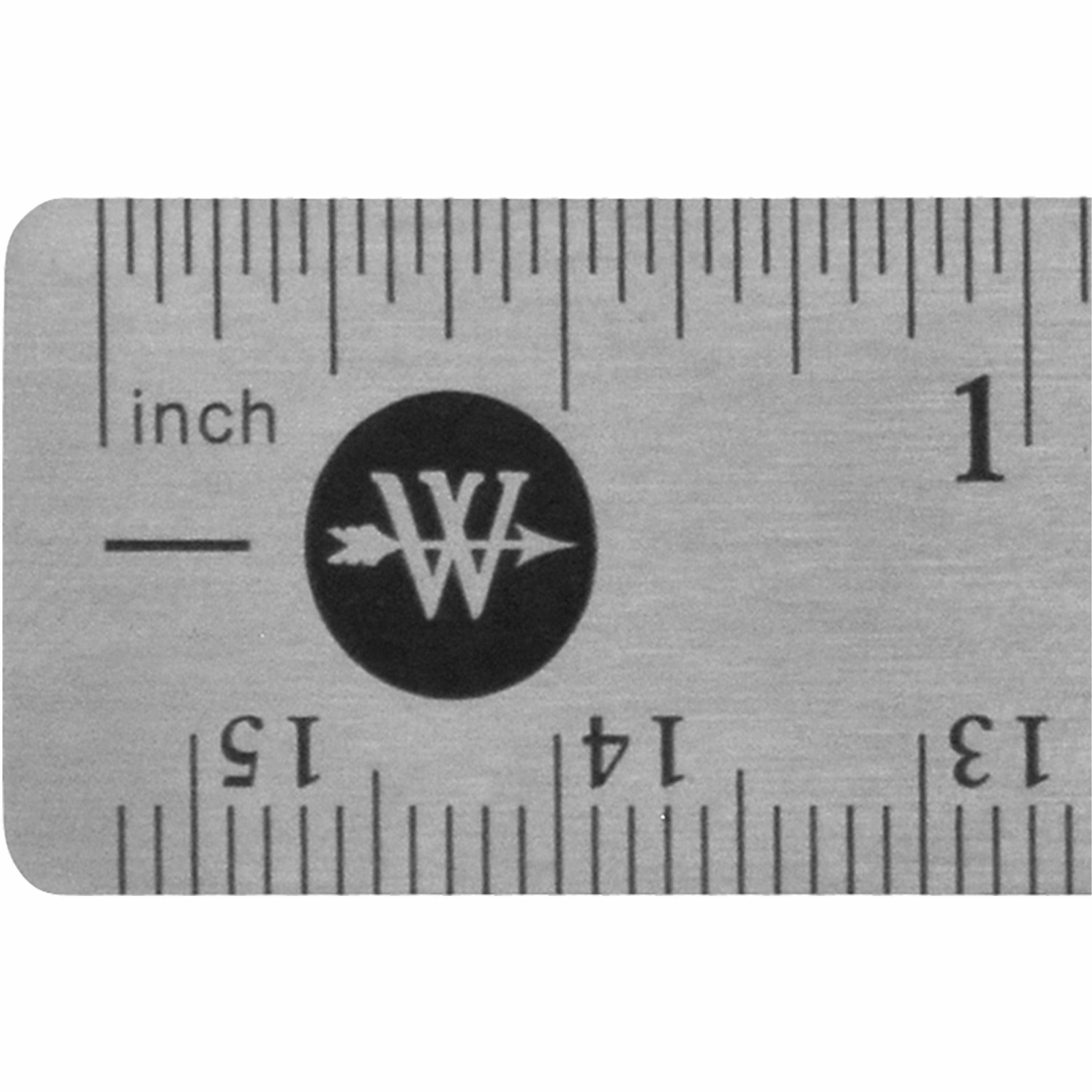 westcott-6-stainless-steel-rulers-6-length-08-width-1-16-1-32-graduations-metric-imperial-measuring-system-stainless-steel-12-box-stainless-steel_acm10414bx - 3