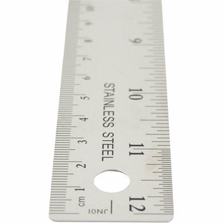 Westcott Stainless Steel Rulers - 12" Length 1" Width - 1/16, 1/32 Graduations - Metric, Imperial Measuring System - Stainless Steel - 12 / Box - Stainless Steel - 2