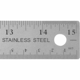 Westcott Stainless Steel Rulers - 15" Length 1" Width - 1/16, 1/32 Graduations - Metric, Imperial Measuring System - Stainless Steel - 12 / Box - Stainless Steel