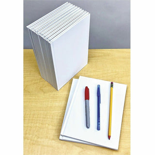 Ashley Hardcover Blank Book - 28 Pages - Plain - 6" x 8" - White Paper - Hard Cover, Durable - 12 / Bundle