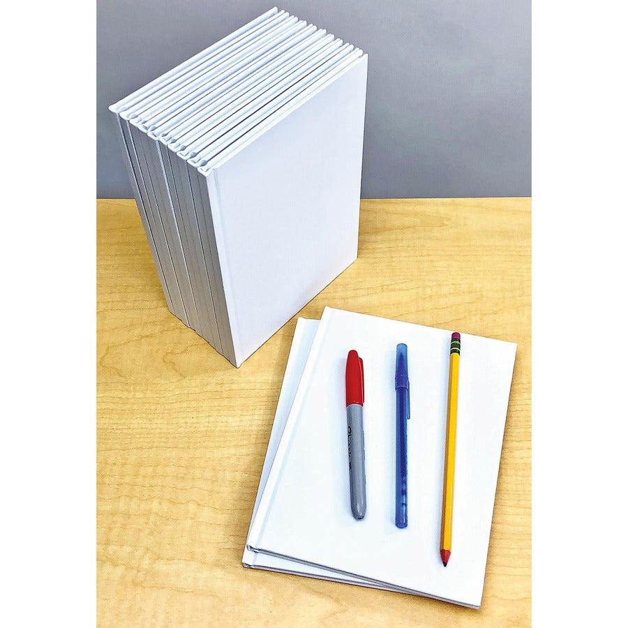 ashley-hardcover-blank-book-28-pages-plain-6-x-8-white-paper-hard-cover-durable-12-bundle_ash10700bd - 4