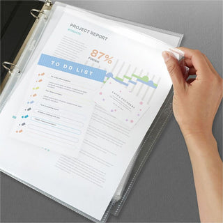 Avery Secure Top Sheet Protectors - For Letter 8 1/2" x 11" Sheet - 3 x Holes - Ring Binder - Top Loading - Clear - Polypropylene - 75 / Bundle
