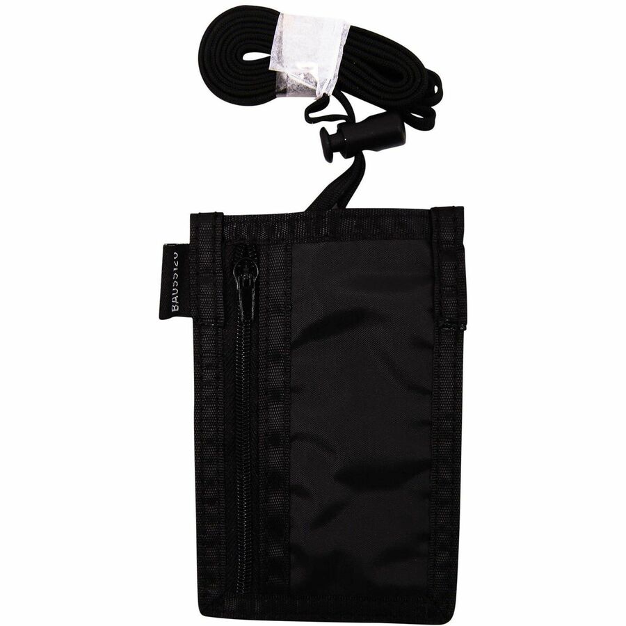 SICURIX Carrying Case (Pouch) Business Card - Black - Nylon Body - 3" Height x 0.4" Width - 12 / Box