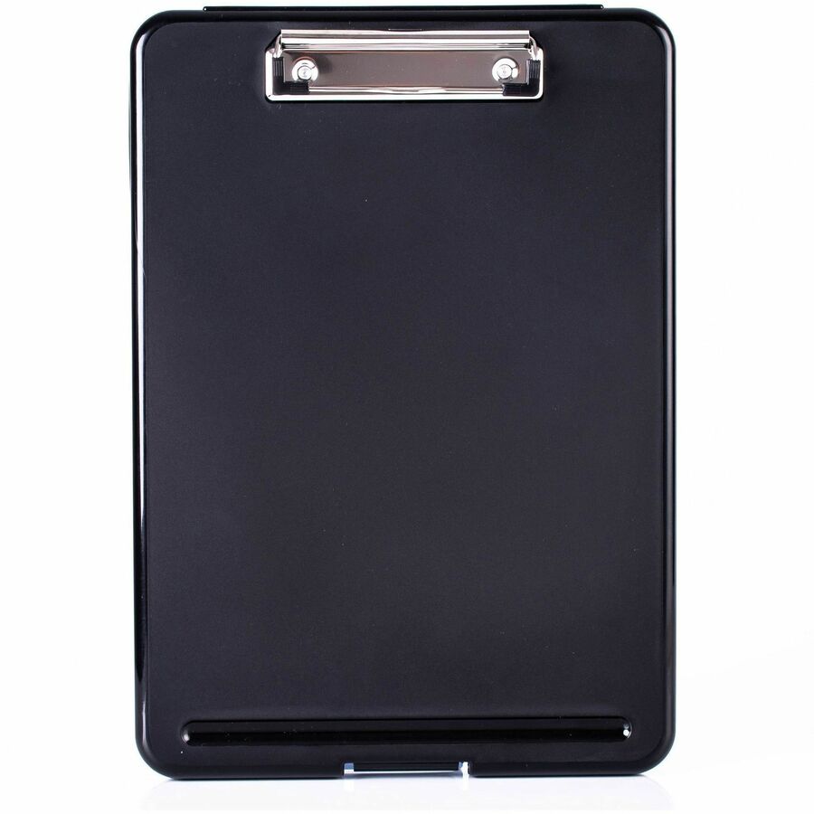 Business Source Storage Clipboard - 8 1/2" x 11" - Plastic - Black - 12 / Carton