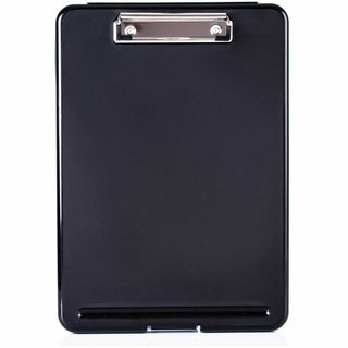 Business Source Storage Clipboard - 8 1/2" x 11" - Plastic - Black - 12 / Carton