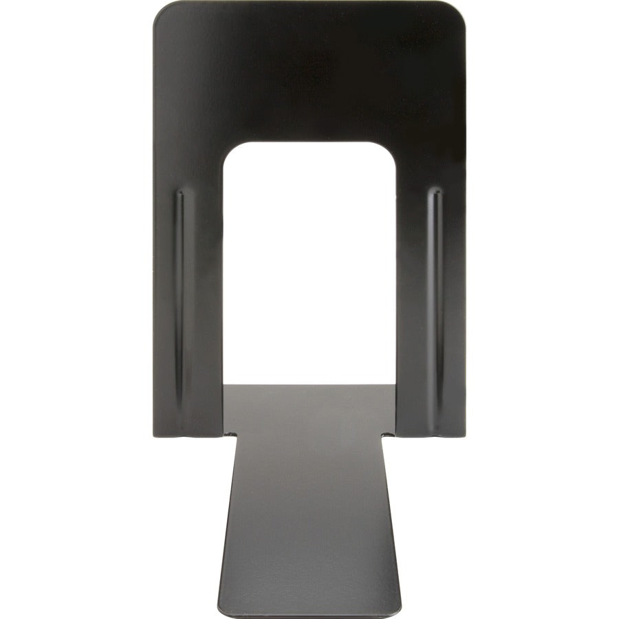 Business Source Heavy-gauge Steel Book Supports - 8.5" Height x 9" Width x 6" DepthDesktop - Non-skid Base, Scratch Resistant, Stain Resistant - Black - Steel - 12 / Box