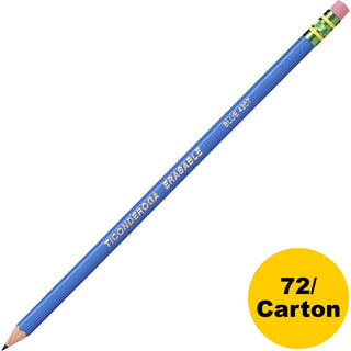 Ticonderoga Pre-Sharpened Erasable Checking Pencils - HB Lead - Blue Lead - 72 / Carton