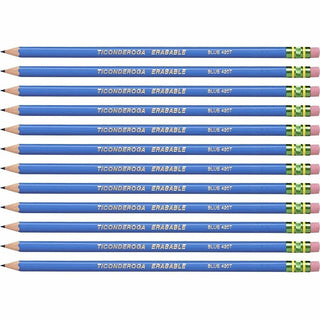 Ticonderoga Pre-Sharpened Erasable Checking Pencils - HB Lead - Blue Lead - 72 / Carton