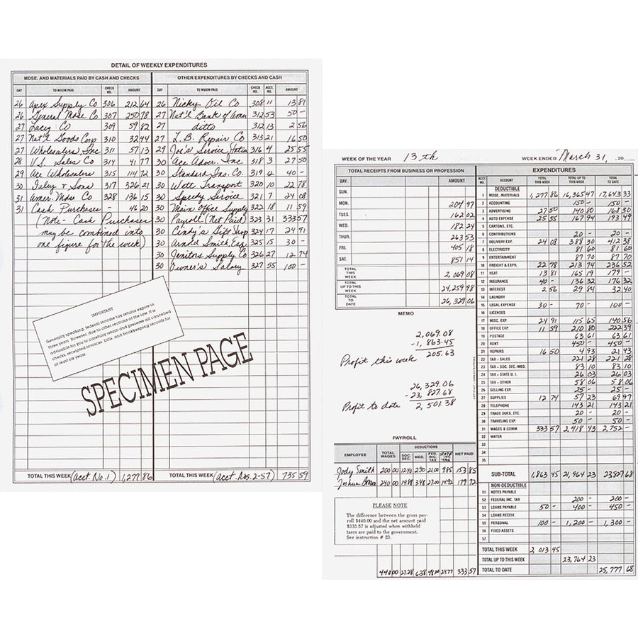 dome-bookkeeping-record-book-128-sheets-wire-bound-875-x-1125-sheet-size-brown-cover-recycled-3-bundle_dom600bd - 2
