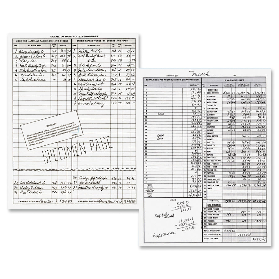 dome-bookkeeping-record-book-128-sheets-wire-bound-875-x-1125-sheet-size-white-sheets-beige-cover-recycled-3-bundle_dom612bd - 2