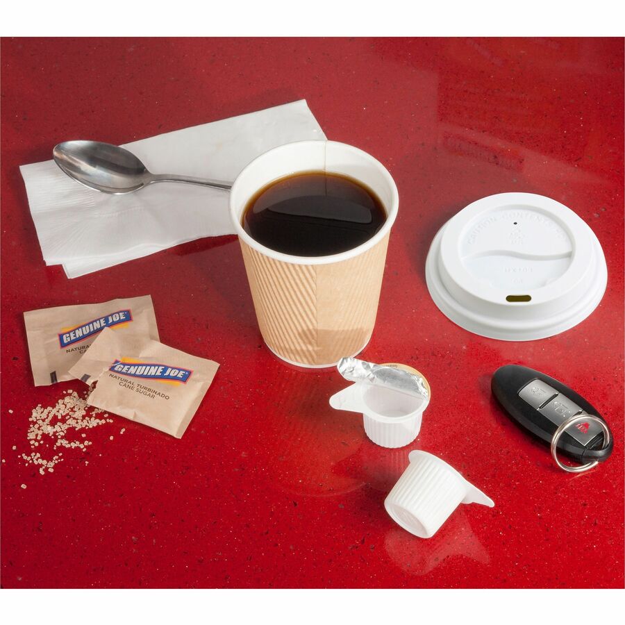 Genuine Joe 16 oz Rippled Hot Cups - 25.0 / Pack - 5 / Bundle - Brown - Hot Drink, Hot Drink, Beverage