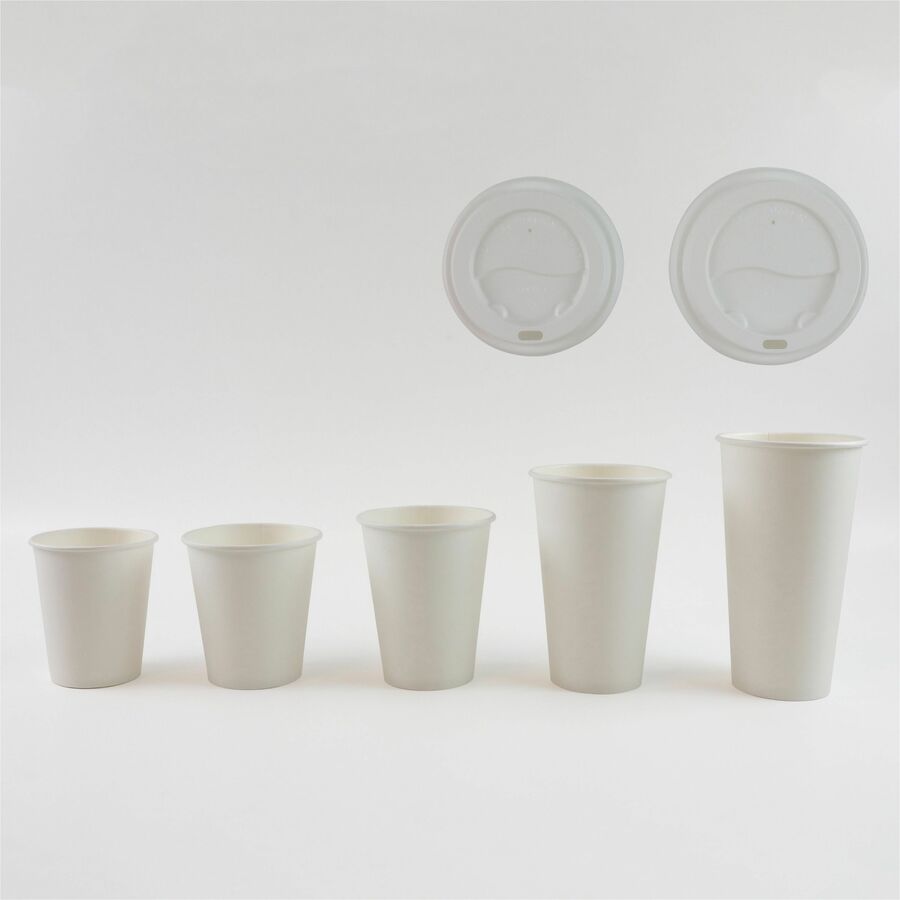 Genuine Joe 8 oz Disposable Hot Cups - 50.0 / Pack - 5 / Bundle - White - Polyurethane - Hot Drink, Hot Drink, Beverage