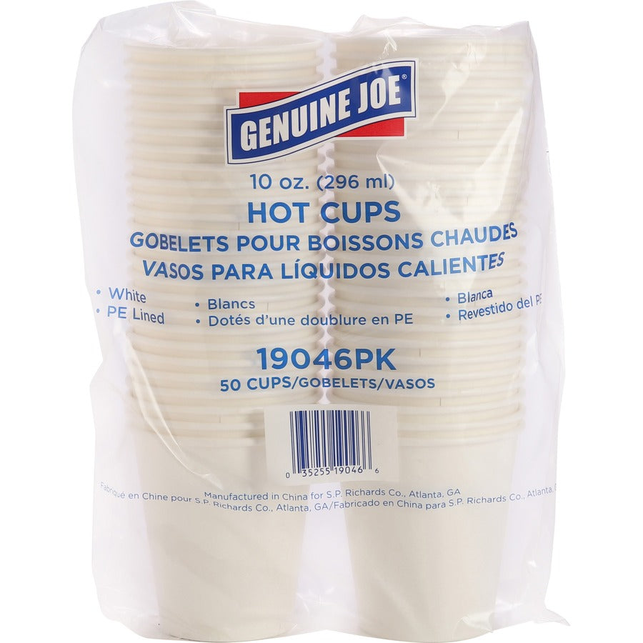 genuine-joe-10-oz-disposable-hot-cups-50-pack-5-bundle-white-polyurethane-hot-drink-beverage_gjo19046bd - 6