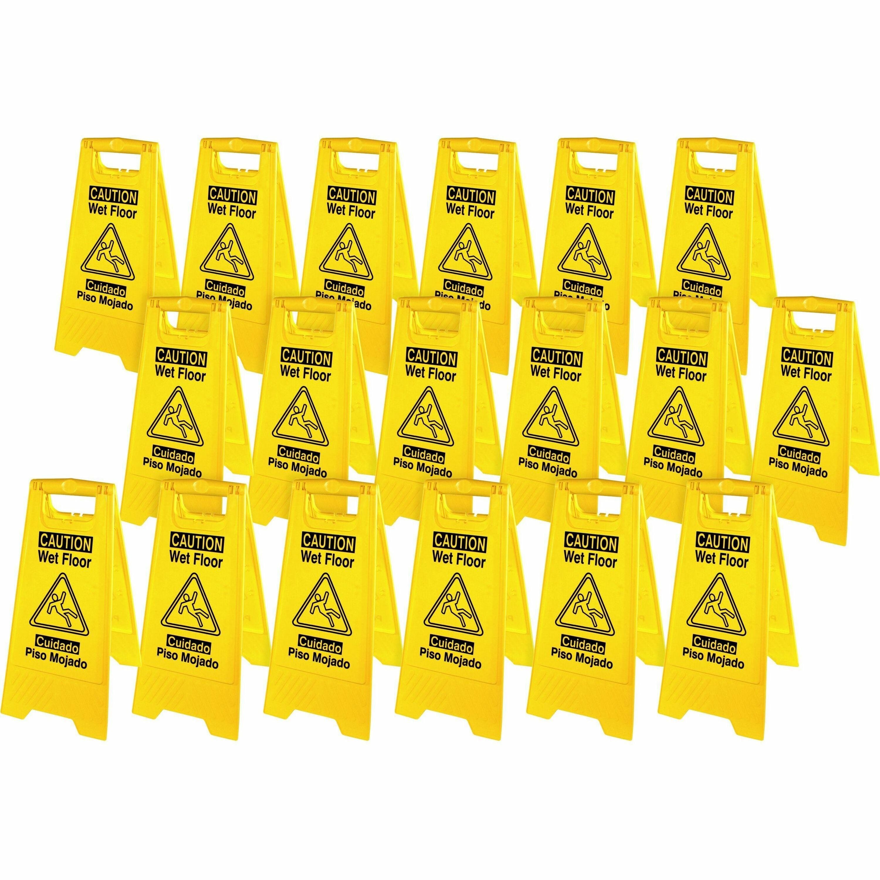 genuine-joe-universal-graphic-wet-floor-sign-3-bundle-wet-floor-print-message-foldable-yellow_gjo85117bd - 1
