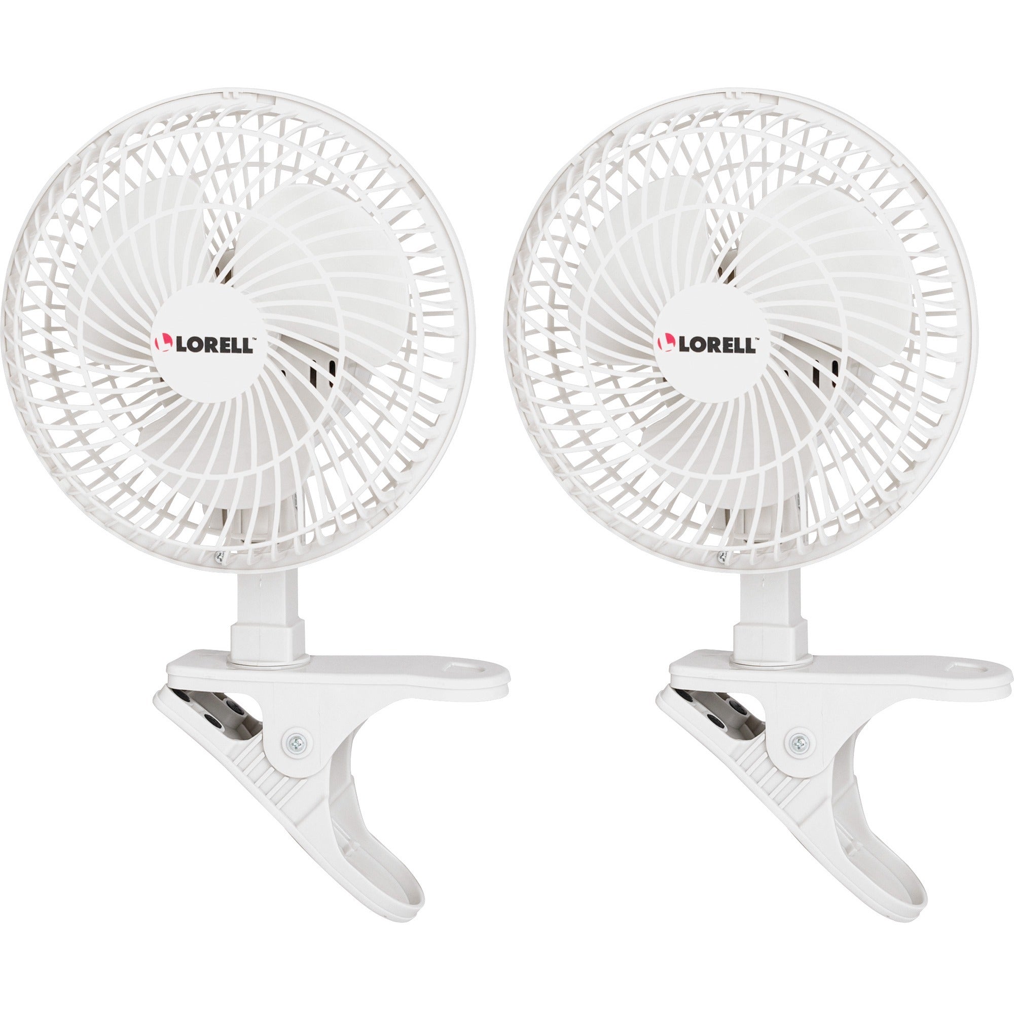 lorell-clip-on-personal-fans-1524-mm-diameter-2-speed-adjustable-tilt-head-95-height-x-79-width-x-6-depth-white_llr44552bd - 1