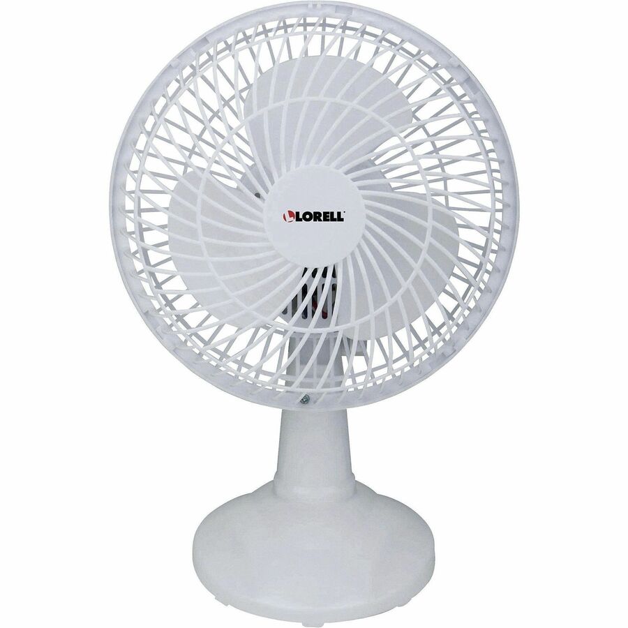 Lorell Clip-On Personal Fans - 152.4 mm Diameter - 2 Speed - Adjustable Tilt Head - 9.5" Height x 7.9" Width x 6" Depth - White
