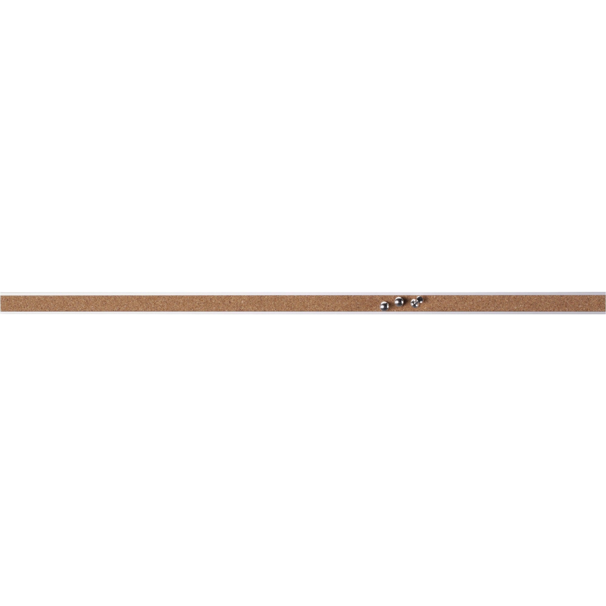 Lorell Cork Strip Bulletin Bars - 48" Width - Cork Surface - Self-healing, Fade Resistant, Self-sealing - Anodized Aluminum Frame - 3 / Bundle