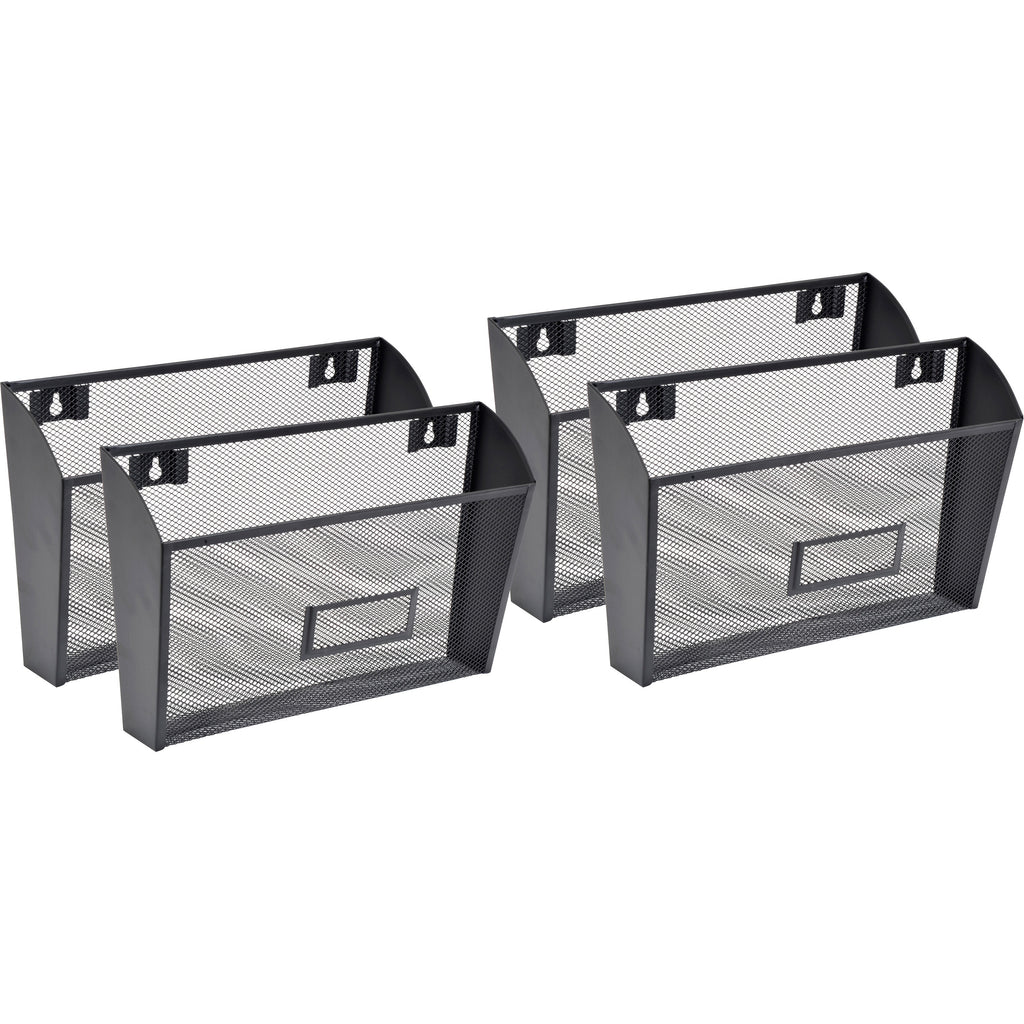 lorell-mesh-wire-wall-pockets-66-height-x-126-width-x-48-depth-black-4-carton_llr84144ct - 1