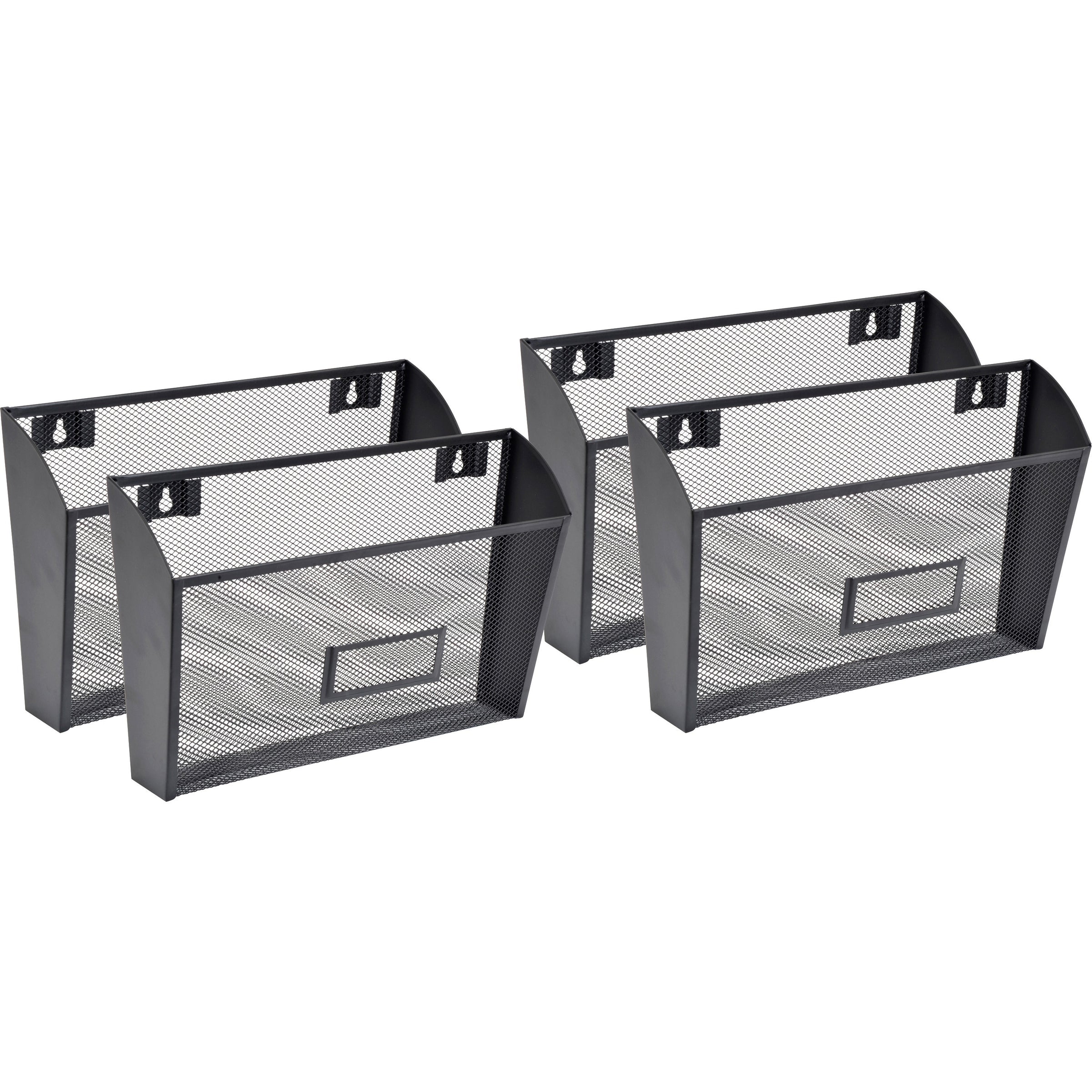 lorell-mesh-wire-wall-pockets-66-height-x-126-width-x-48-depth-black-4-carton_llr84144ct - 1