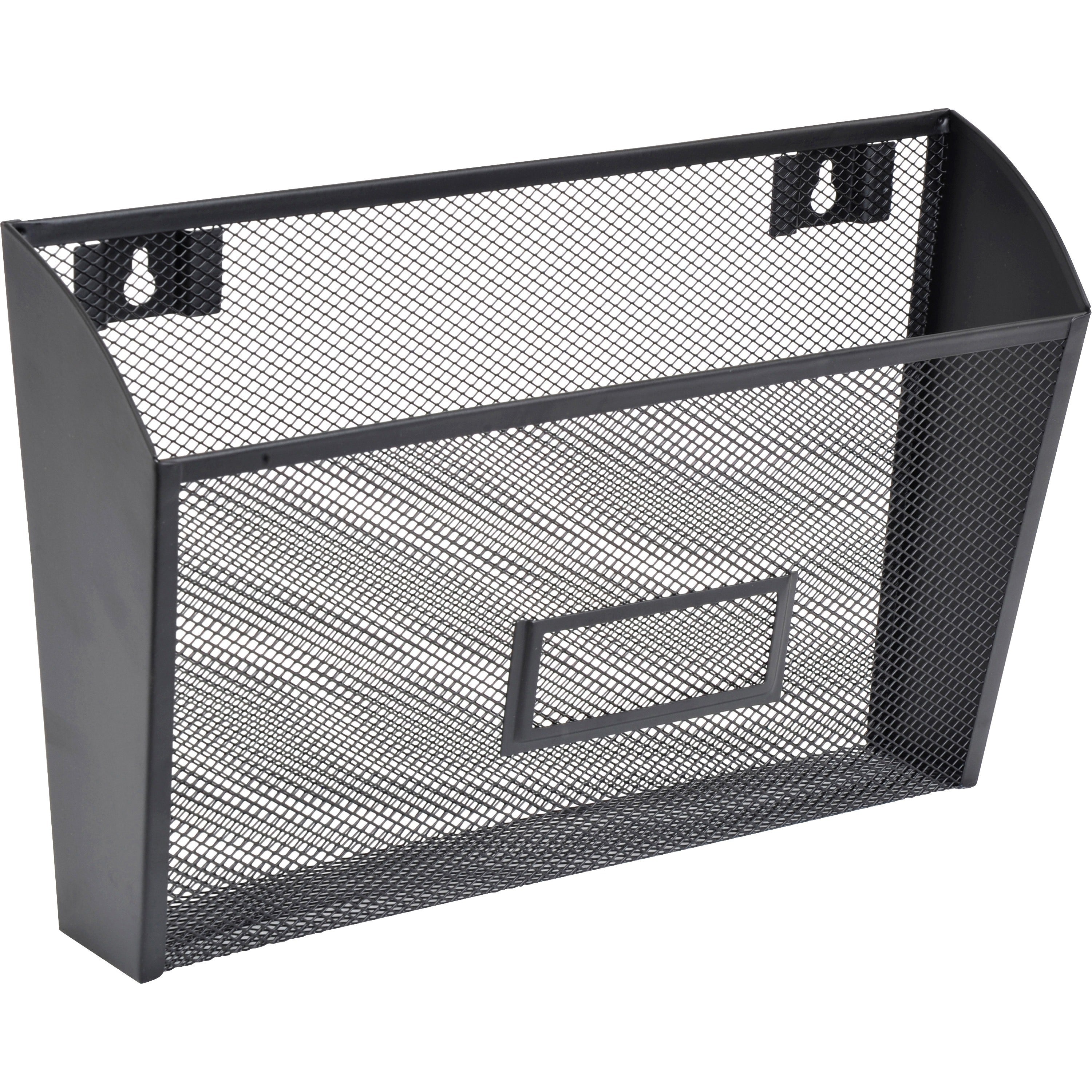 lorell-mesh-wire-wall-pockets-66-height-x-126-width-x-48-depth-black-4-carton_llr84144ct - 2