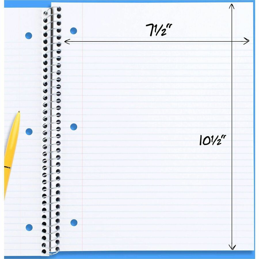Mead One-subject Spiral Notebook - 70 Sheets - Spiral - College Ruled - 8" x 10 1/2" - White Paper - TanBoard Cover - Heavyweight, Punched - 12 / Bundle