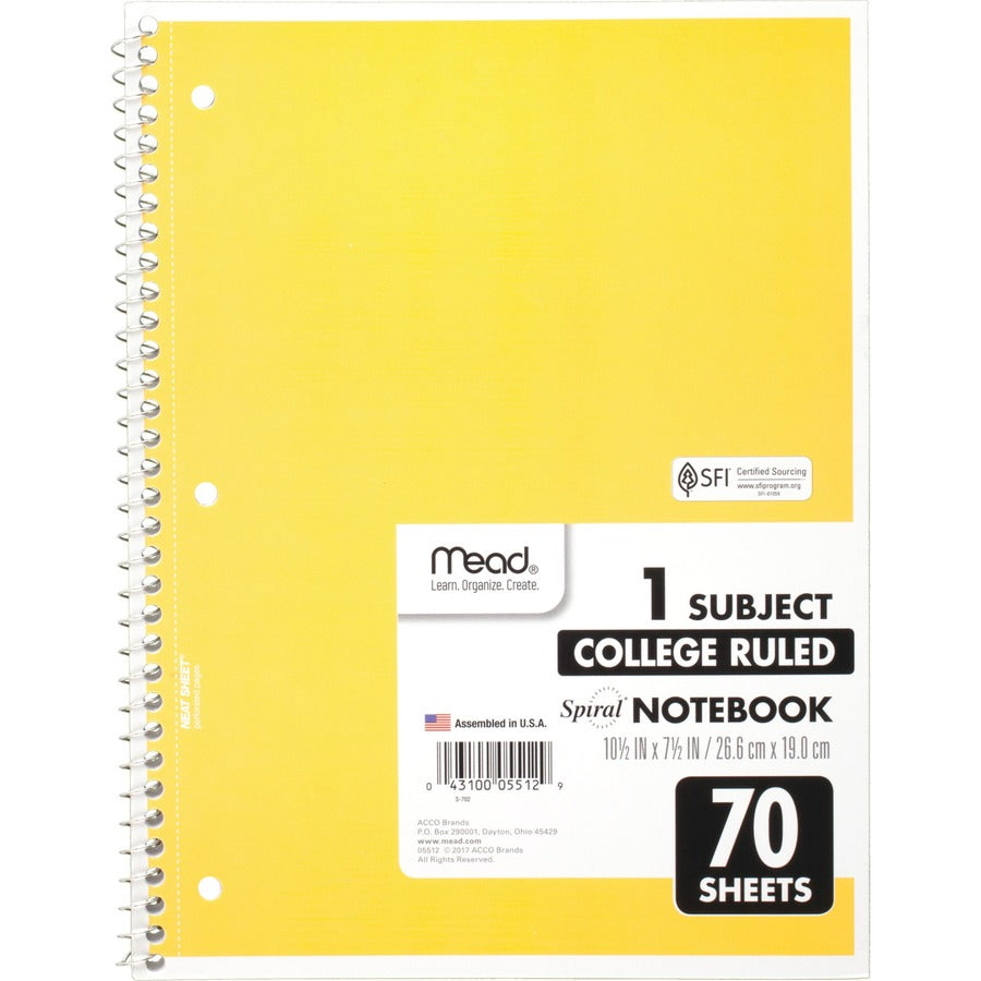 mead-one-subject-spiral-notebook-70-sheets-spiral-college-ruled-8-x-10-1-2-white-paper-tanboard-cover-heavyweight-punched-12-bundle_mea05512bd - 4