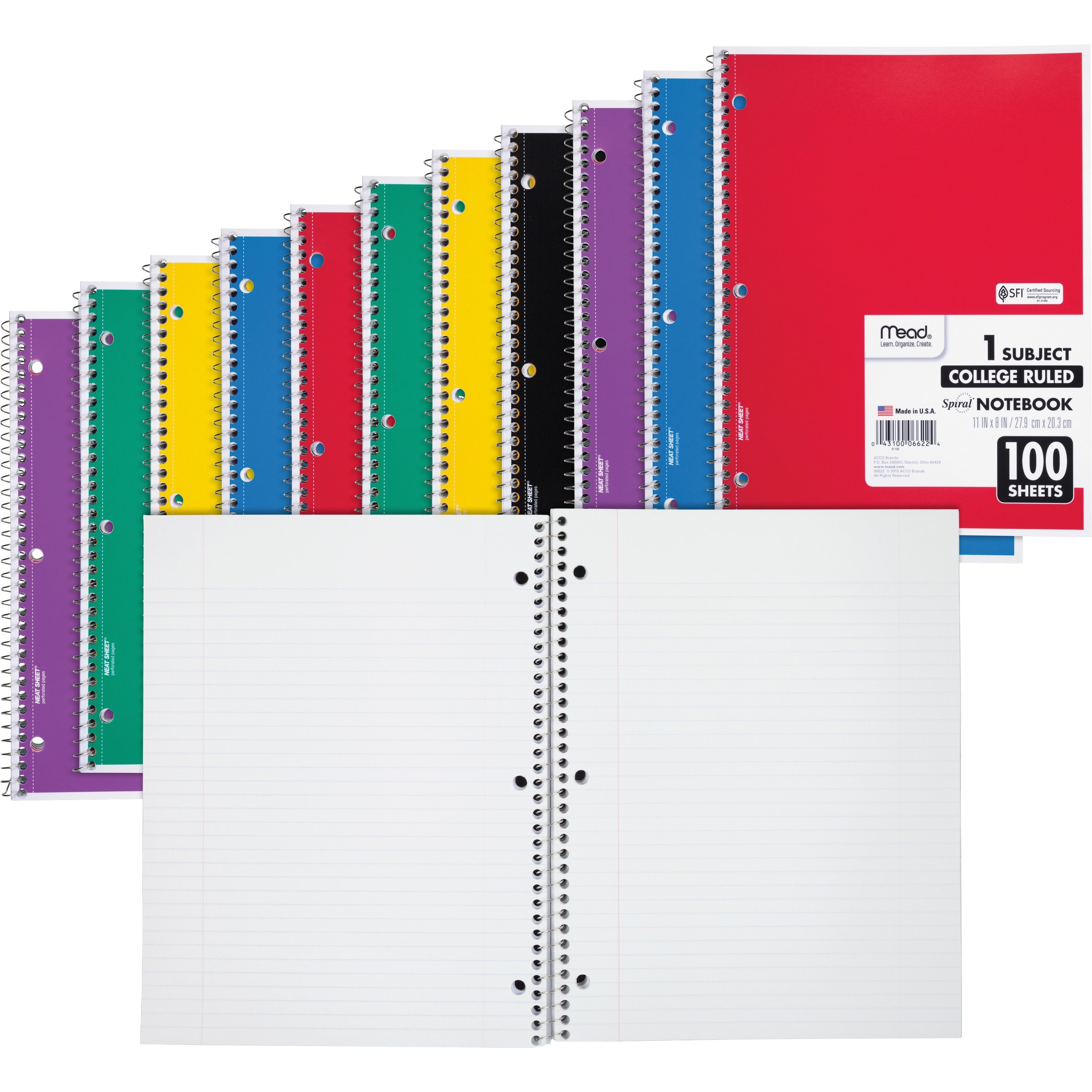 mead-one-subject-spiral-notebook-100-sheets-spiral-college-ruled-8-x-10-1-28-x-105-white-paper-back-board-12-bundle_mea06622bd - 1