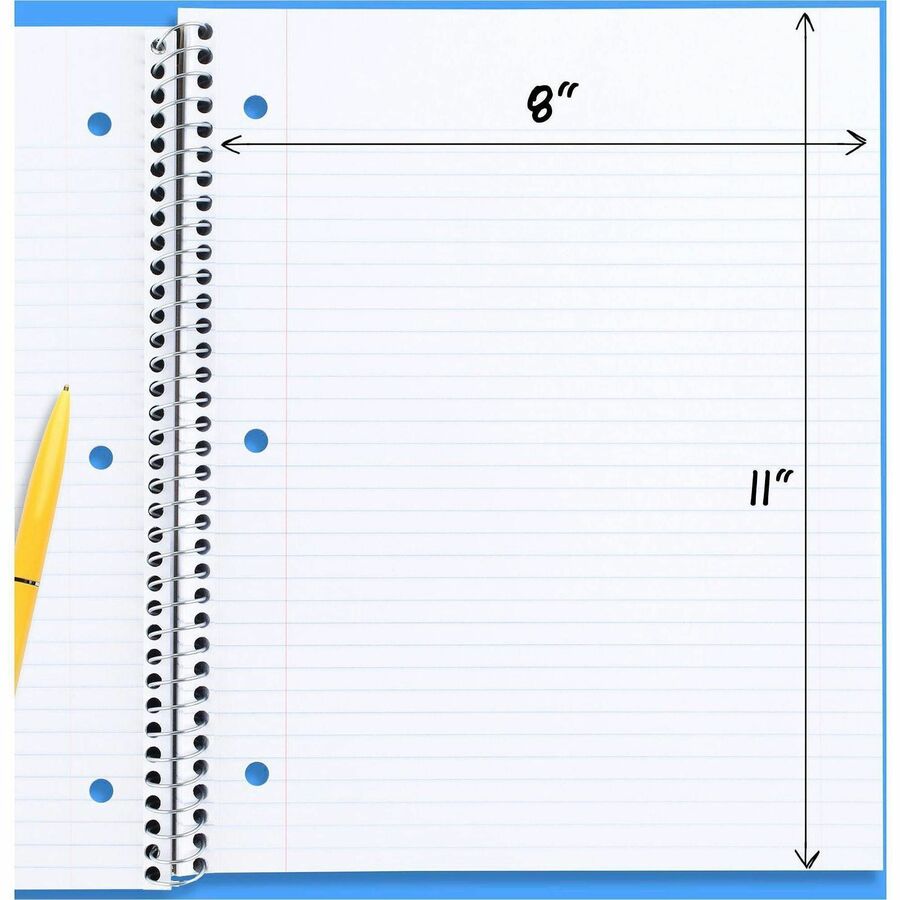 Mead One-subject Spiral Notebook - 100 Sheets - Spiral - College Ruled - 8" x 10 1/2"8" x 10.5" - White Paper - Back Board - 12 / Bundle