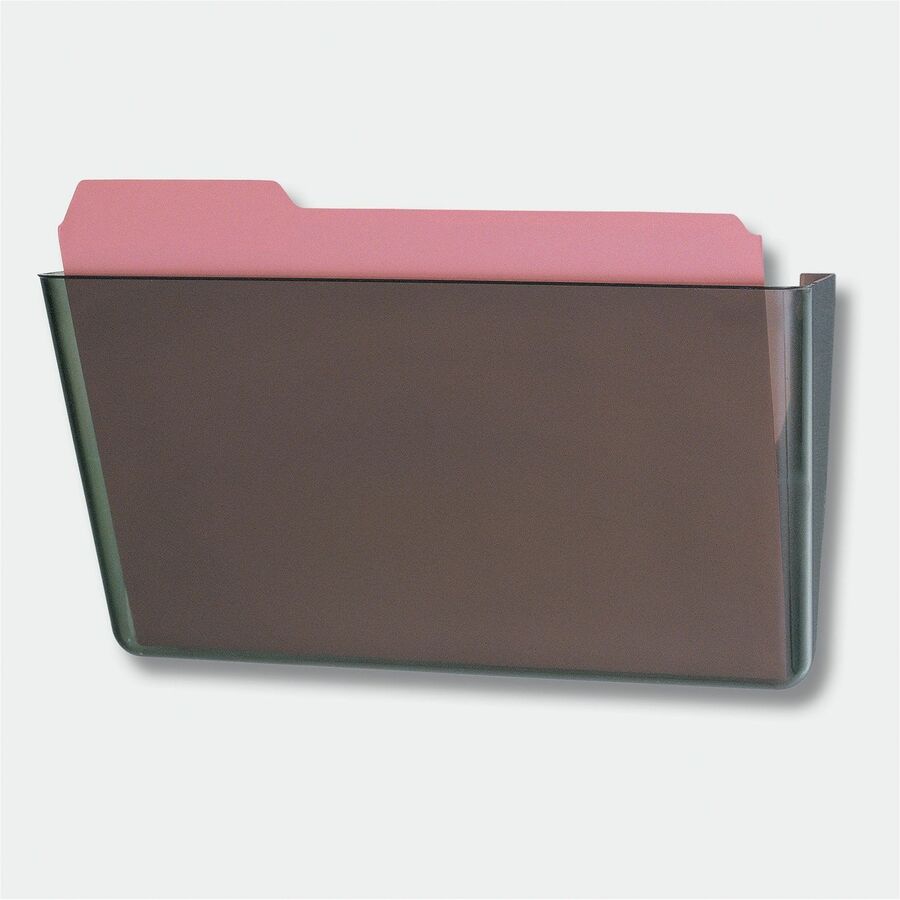 Officemate Mountable Wall File - 7" Height x 13" Width x 4.1" Depth - Smoke - Plastic - 4 / Carton