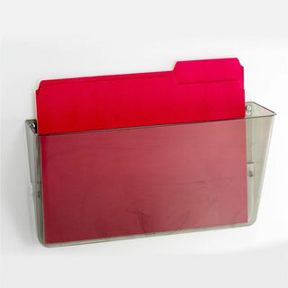 Officemate Mountable Wall File - 7" Height x 13" Width x 4.1" Depth - Smoke - Plastic - 4 / Carton
