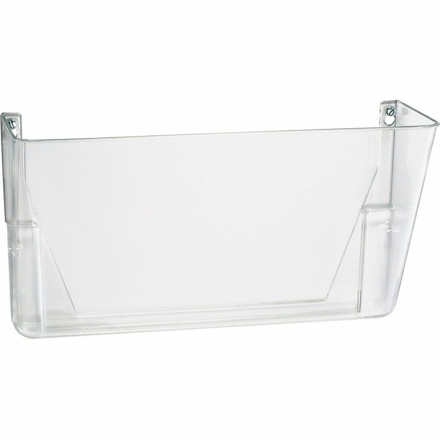 Officemate Mountable Wall File - 7" Height x 13" Width x 4.1" Depth - Clear - Plastic - 4 / Carton
