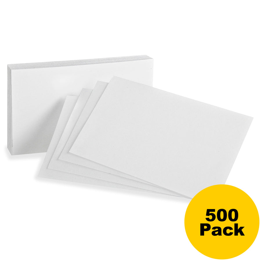 Oxford Plain Index Cards - 3" x 5" - 85 lb Basis Weight - 500 / Bundle - Sustainable Forestry Initiative (SFI) - White