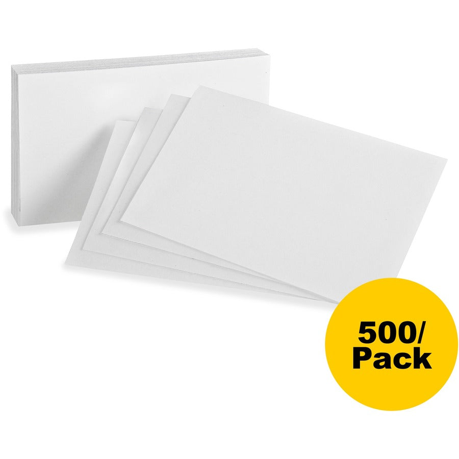 Oxford Plain Index Cards - 4" x 6" - 85 lb Basis Weight - 500 / Bundle - Sustainable Forestry Initiative (SFI) - White