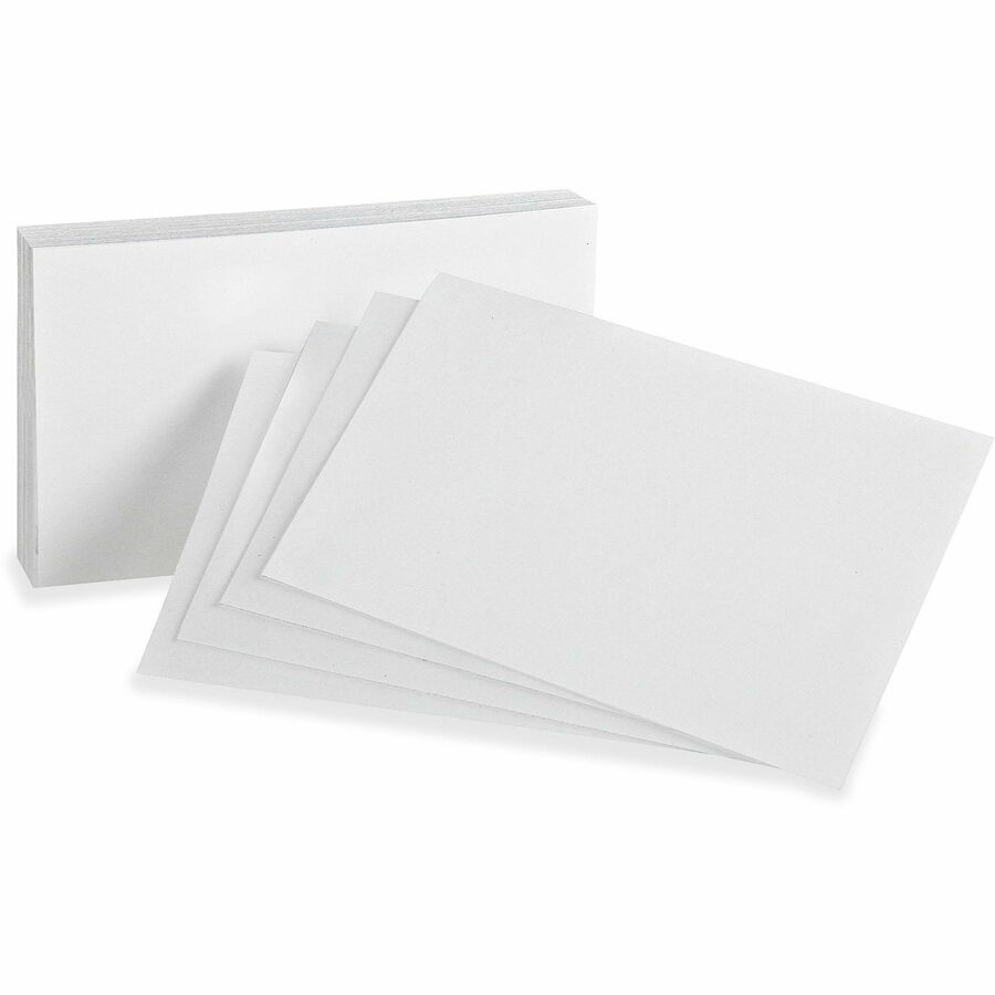 Oxford Plain Index Cards - 5" x 8" - 85 lb Basis Weight - 500 / Box - Sustainable Forestry Initiative (SFI) - White