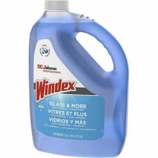 Windex Glass Cleaner with Ammonia-D - 128 fl oz (4 quart) - 4 / Carton - Non-streaking, Phosphate-free - Blue