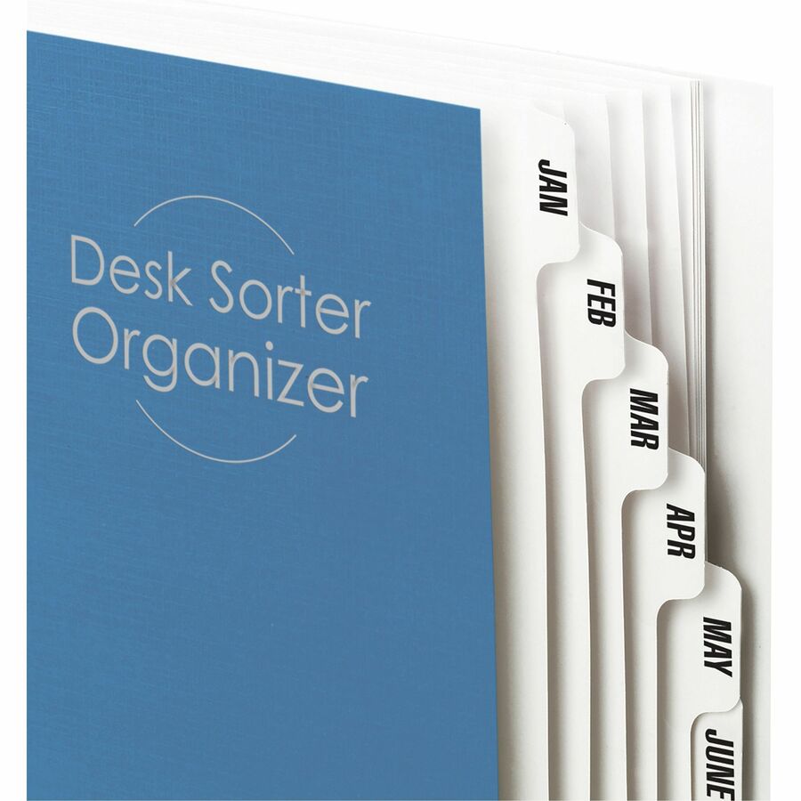 Smead Letter Recycled Organizer Folder - 8 1/2" x 11" - 12 Divider(s) - Blue - 35% Recycled - 1 Each