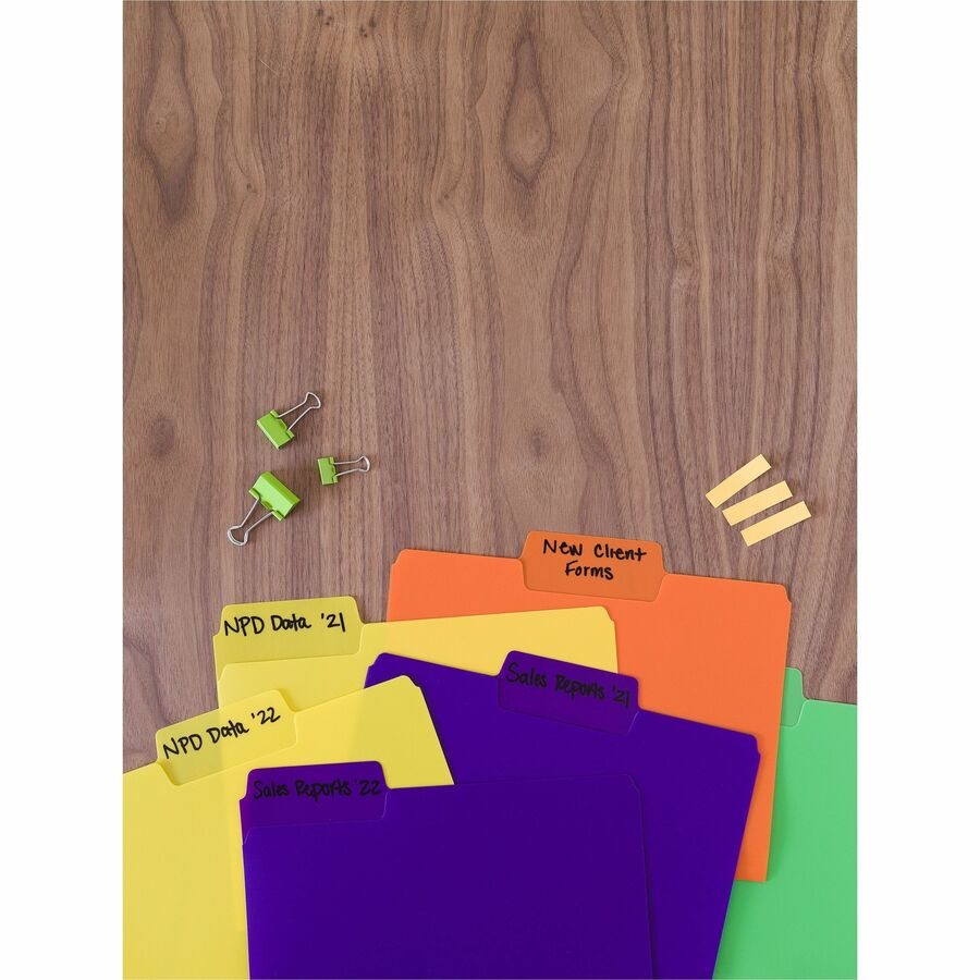 SuperTab Top Tab File Folders, 1/3-Cut Tabs: Assorted, Letter Size, 0.75" Expansion, Polypropylene, 18/Pack