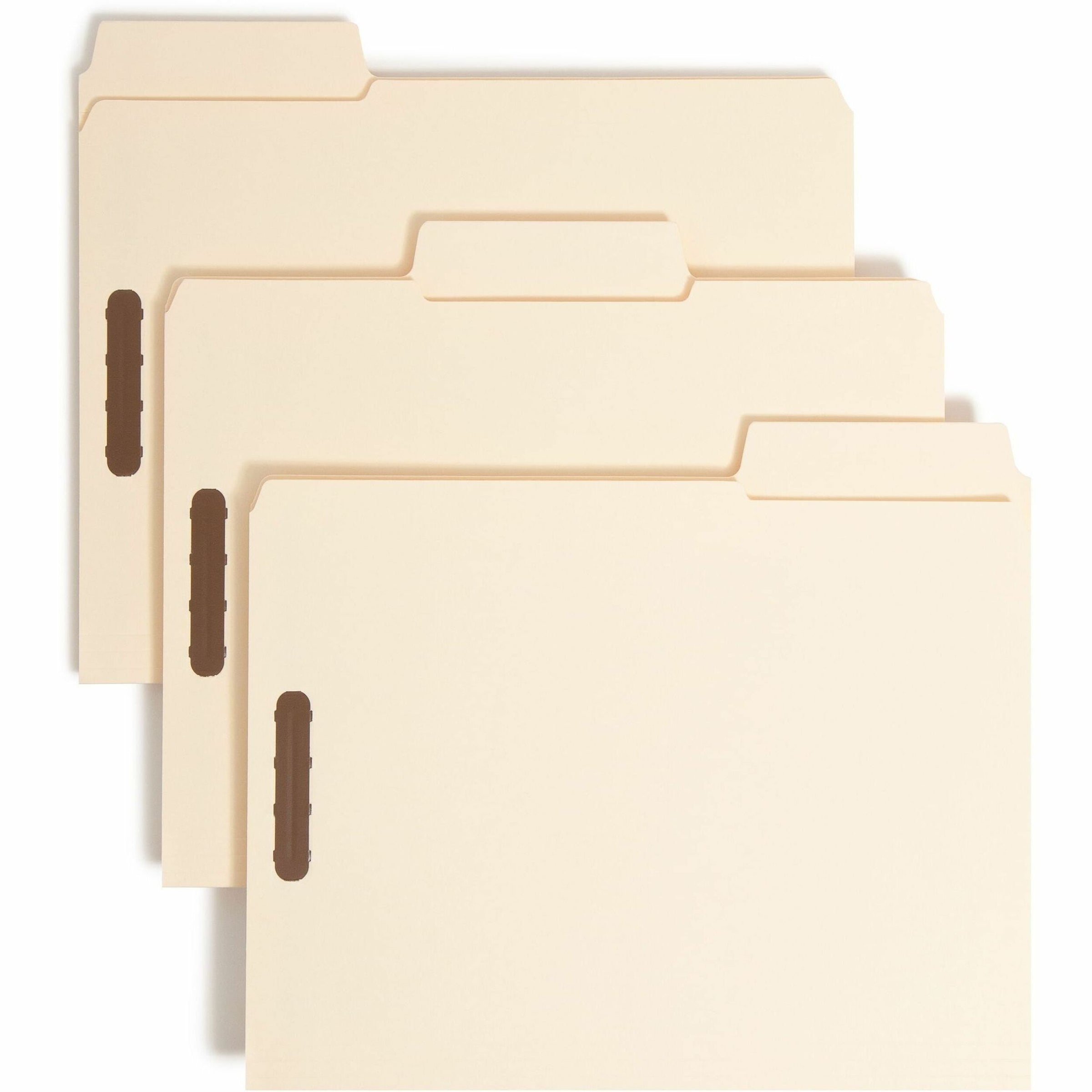 SuperTab Reinforced Guide Height Fastener Folders, 14-pt Manila, 0.75" Expansion, 2 Fasteners, Letter Size, Manila, 50/Box