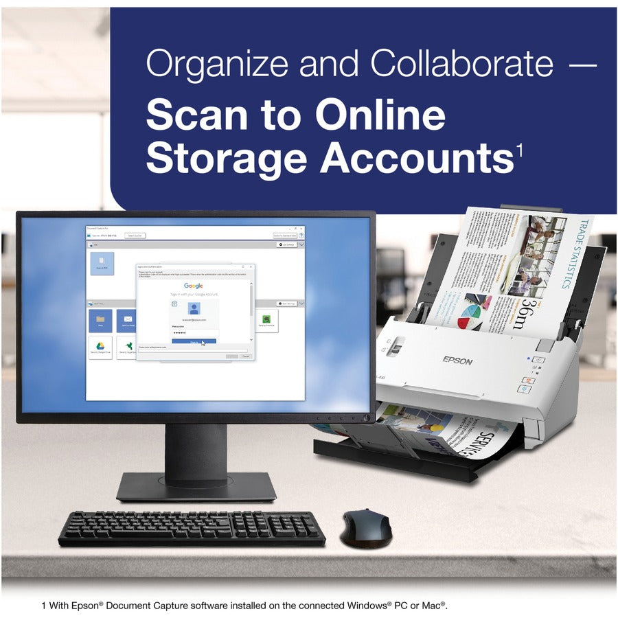 DS-410 Document Scanner, 600 dpi Optical Resolution, 50-Sheet Duplex Auto Document Feeder