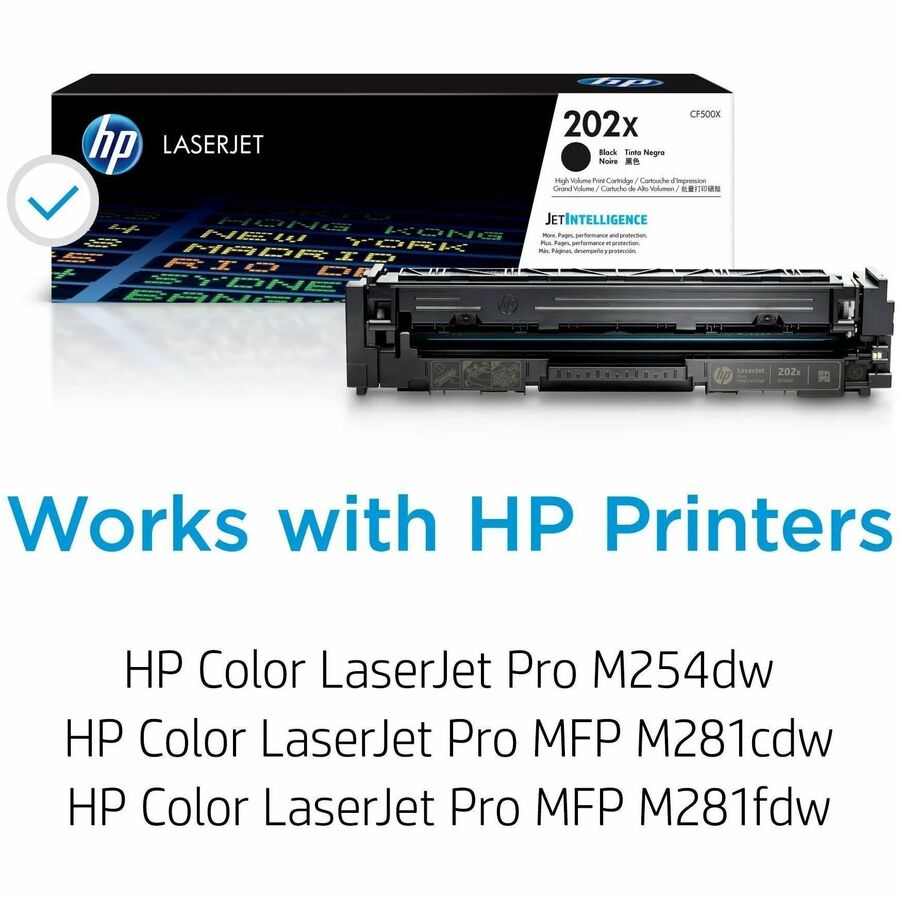 HP 202X, (CF500X) High-Yield Black Original LaserJet Toner Cartridge