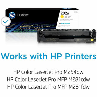 HP 202A, (CF502A) Yellow Original LaserJet Toner Cartridge