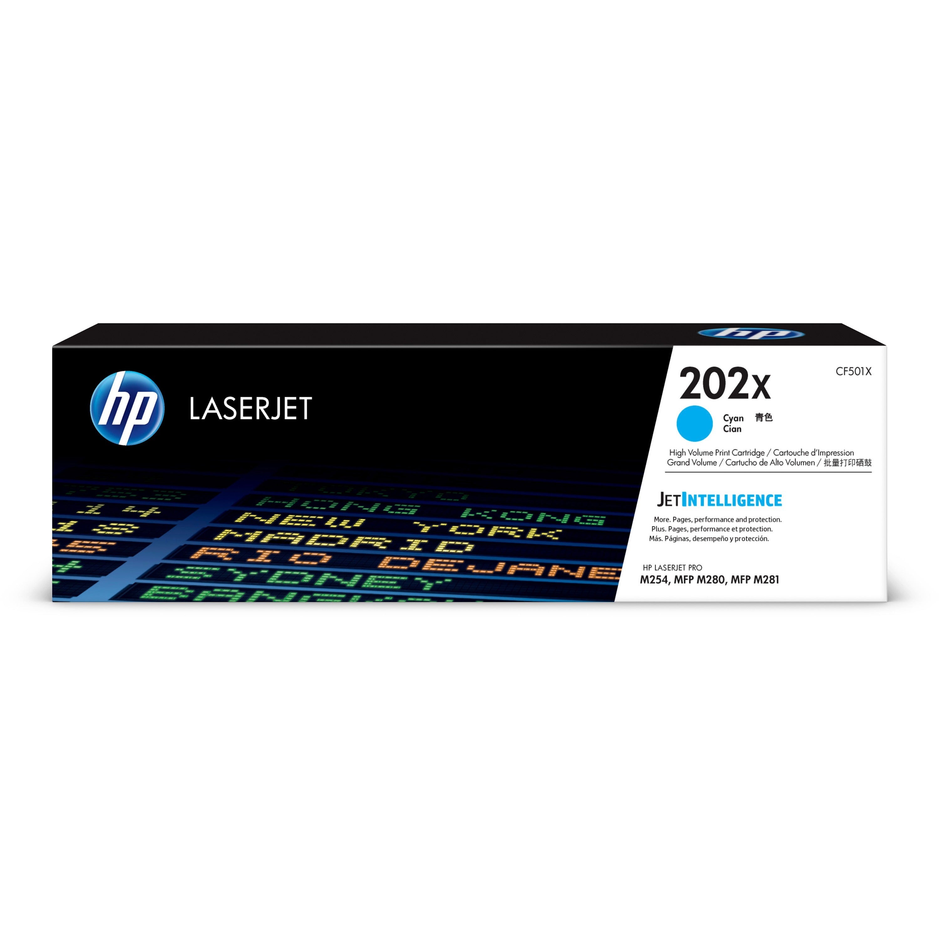 HP 202X, (CF501X) High-Yield Cyan Original LaserJet Toner Cartridge