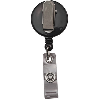Advantus Snap Clip Retractable ID Reel - 25 / Pack - Black - Sturdy