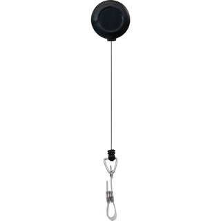 Advantus Snap Clip Retractable ID Reel - 12 / Pack - Black - Sturdy