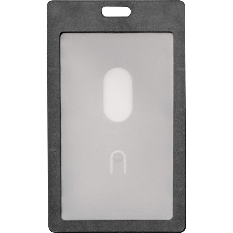 Advantus Vertical Rigid ID Badge Holder - Support 2" x 3.25" Media - Vertical - Plastic - 6 / Pack - Black